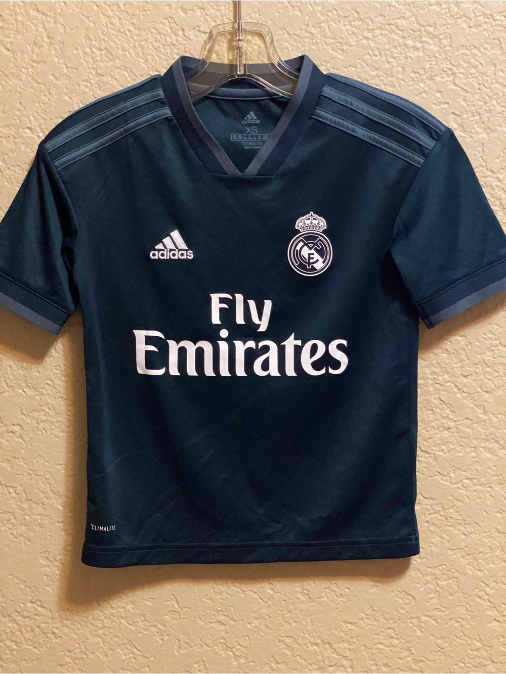 adidas Kids Real Madrid Navy Blue Fly Emirates Soccer Jersey